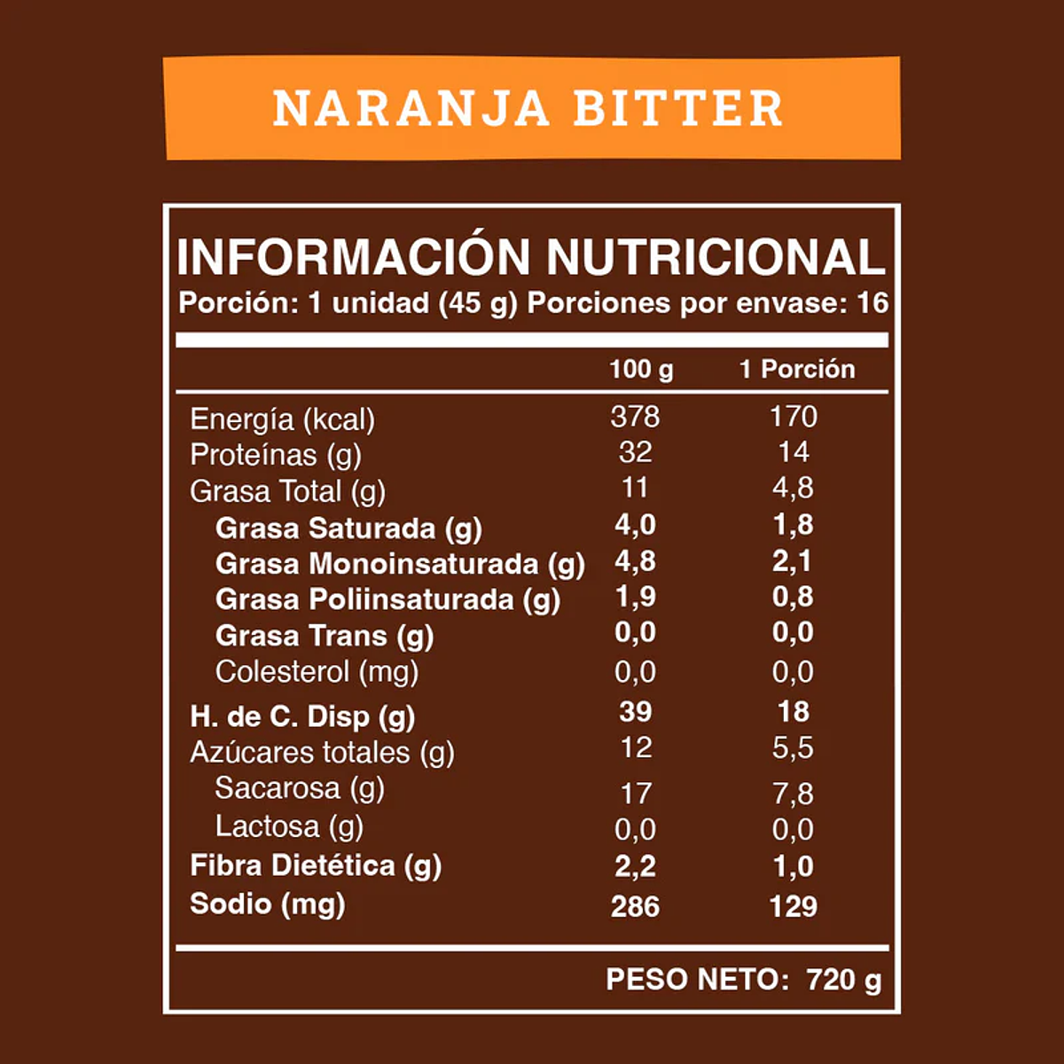 Wild Protein Bar Proteina Chocolate Naranja 45Gx16Un Ds