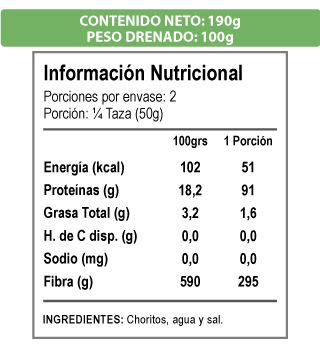 Choritos Al Agua Deyco 24X190G