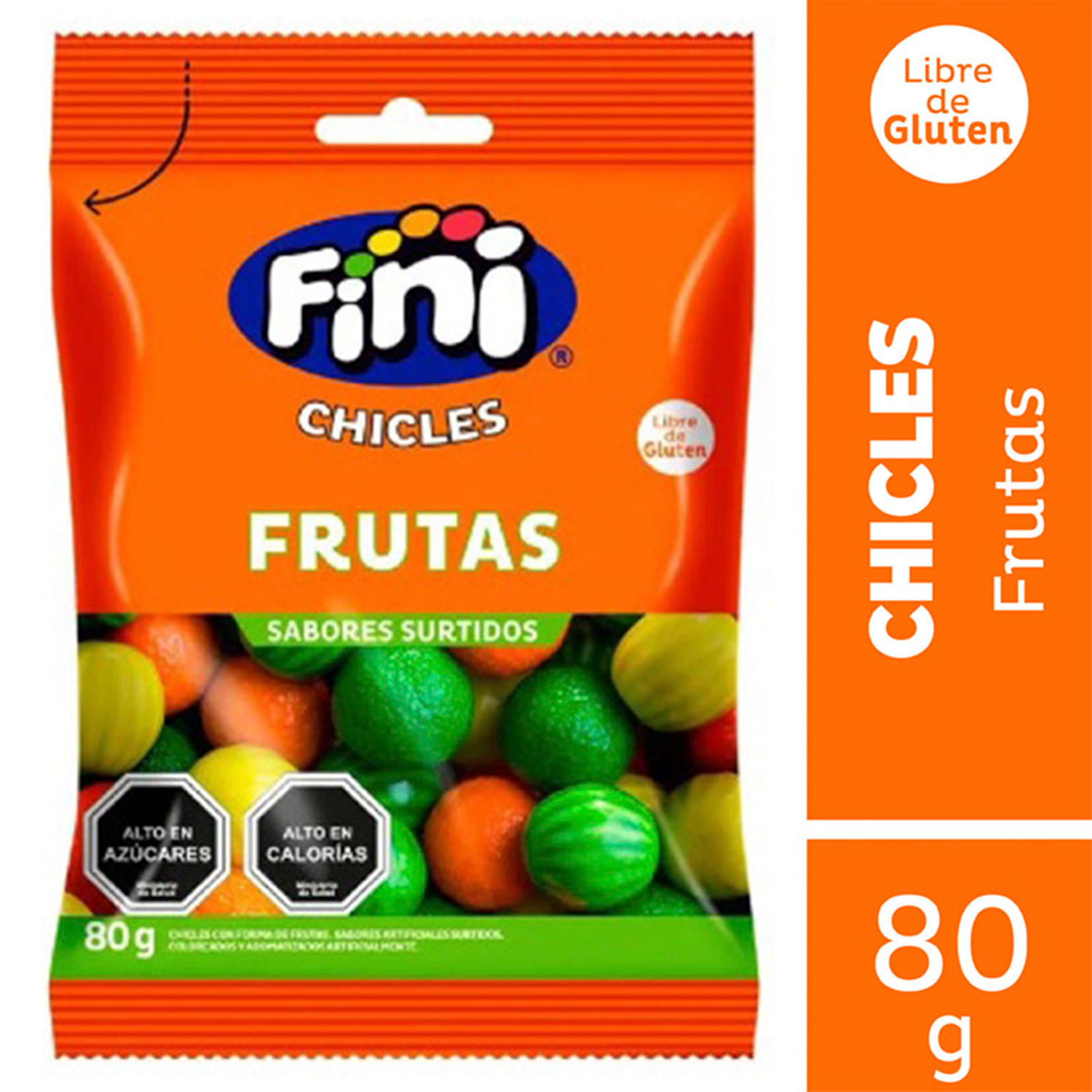 Chicle Frutas Fini 80Gx12