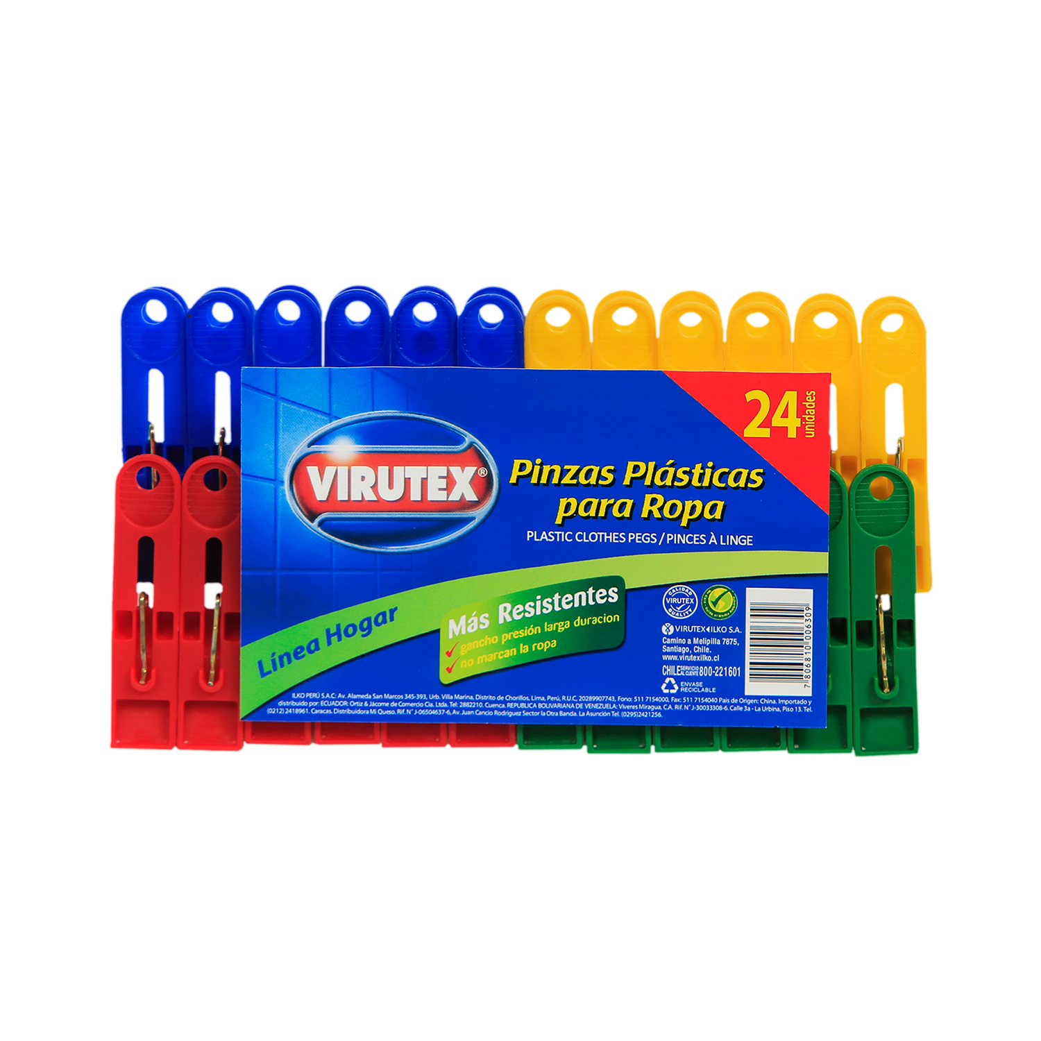 Pinzas P/Ropa Plastica Х24