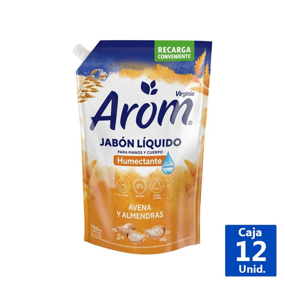 Arom Jabon Liquido Avena Almendra Dp 750Ml 12Unxcj Un